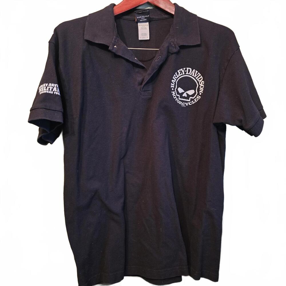 Harley-Davidson Men's Black Polo Shirt - Military Edition